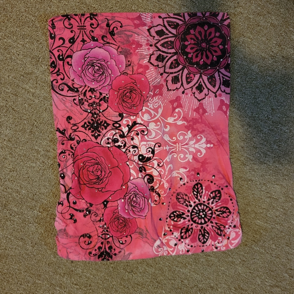 Pink rose tube top